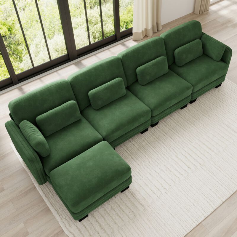 Glel Modern Minimalist Chenille Modular Sectional Sofa image number 2