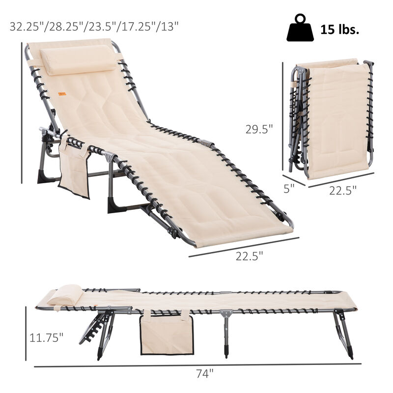 Hivvago Adjustable Outdoor Chaise Lounge Chair with Headrest image number 2