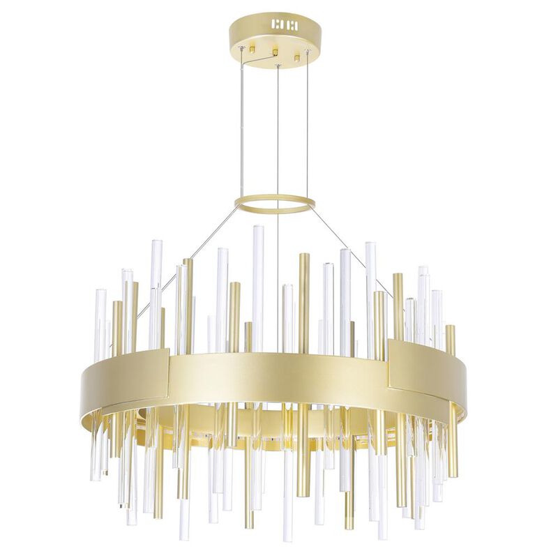 CWI Lighting Millipede 20 in LED Satin Gold Chandelier