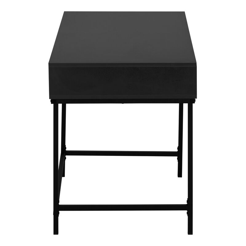 Monarch Specialties I 7556 Computer Desk, Home Office, Laptop, Storage Drawers, 48"L, Work, Metal, Laminate, Black, Contemporary, Modern