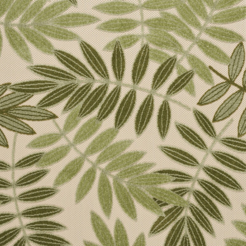 HomeRoots 6' X 9' Ivory And Green Palm Leaf Indoor Outdoor Area Rug image number 4