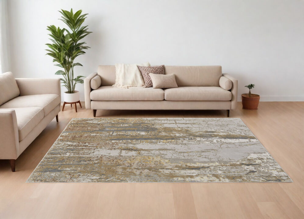 HomeRoots Abstract Power Loom Area Rug