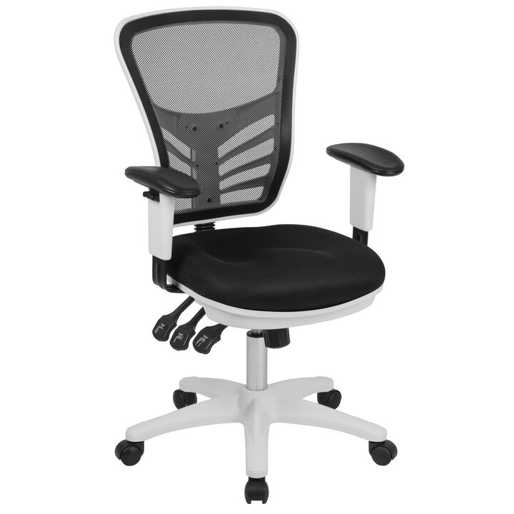 Nicholas Mid-Back Dark Gray Mesh Multifunction Executive Swivel Ergonomic Office Chair with Adjustable Arms