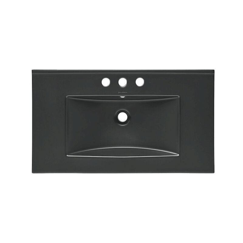 30" 3-Hole Centerset Vanity Sink Top in Matte Black image number 0