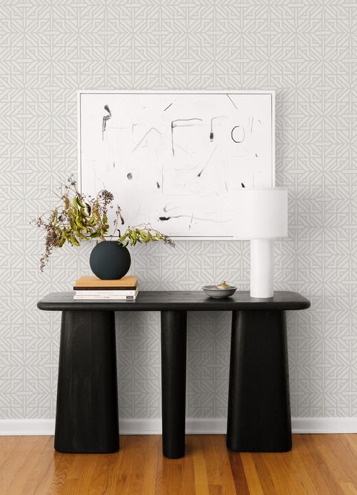 Hesper Grey Geometric Wallpaper (Set of 2)