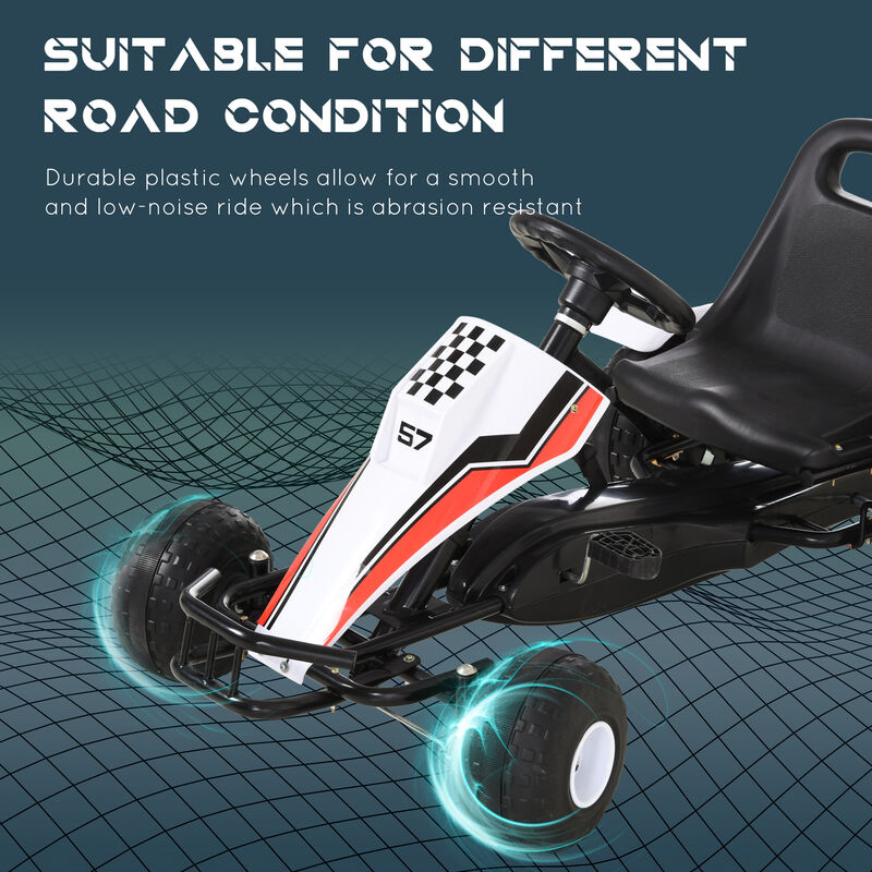 BreeBe Pedal Go Kart Children Ride on Car Racing Style with Adjustable Seat, Plastic Wheels, Handbrake and Shift Lever image number 5
