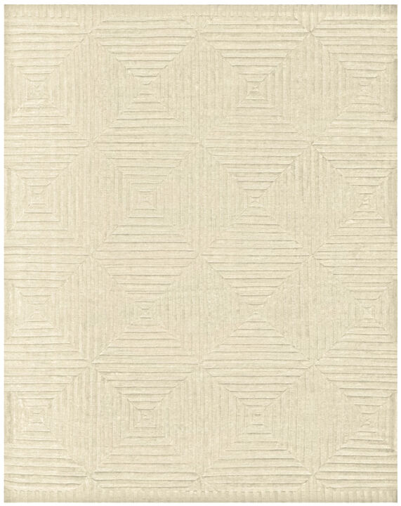 HomeRoots Wool Geometric Hand Knotted Area Rug