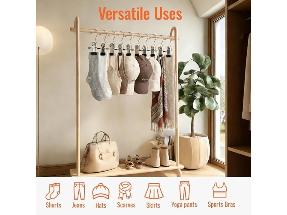 30 Pack Pants Hangers With Clip, Legging Organizer For Closet, Yoga Pants Hanger