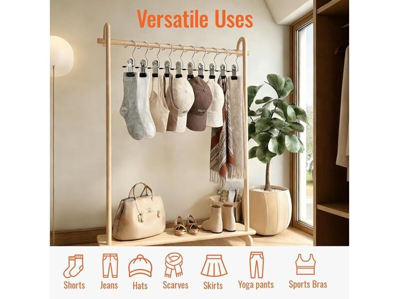 30 Pack Pants Hangers With Clip, Legging Organizer For Closet, Yoga Pants Hanger image number 1