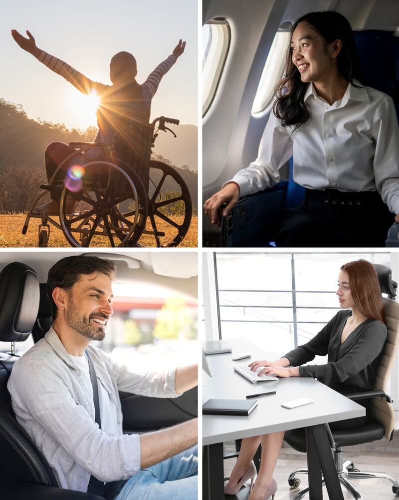 Platinum-Level Comfortable Ergonomic Memory Foam Lumbar & Seat Cushion Back,Tailbone Pain Relief