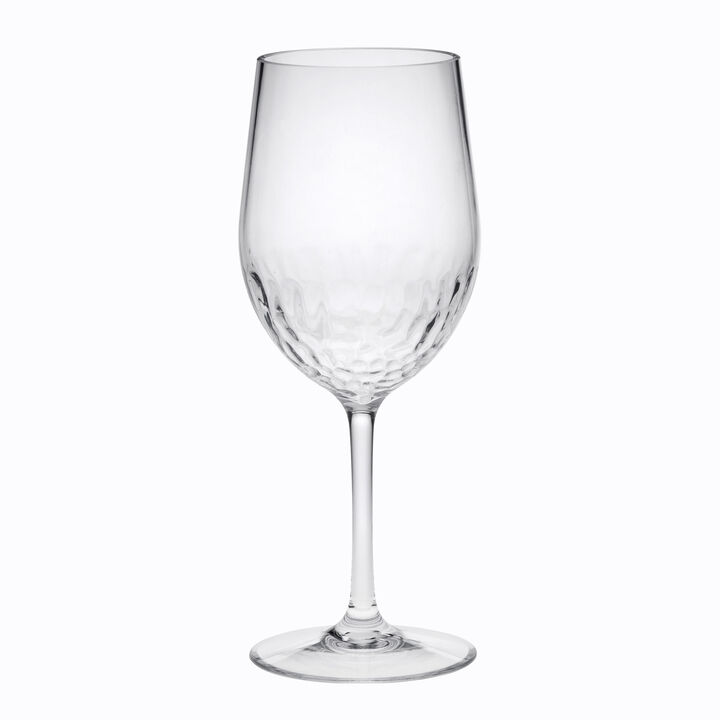 HomeRoots Set of Four Clear Tritan Plastic Stemmed All Purpose Wine Glass