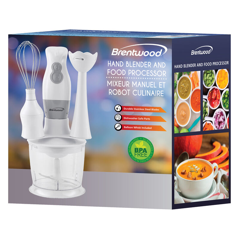 Brentwood HB-38W 2 Speed Hand Blender with Balloon Whisk in White image number 6