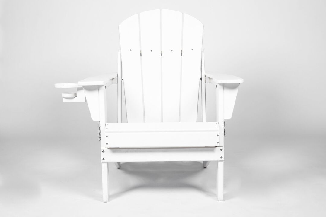 Hivvago Folding Adirondack Chair Set with Side Table