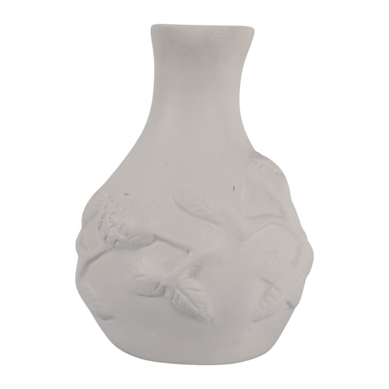 10x8" Embossed Italia Paper Mache Vase, Ivory image number 4