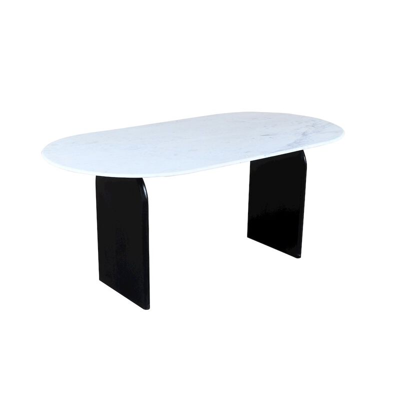 Terra 72 Oval Dining Table with White Marble Top