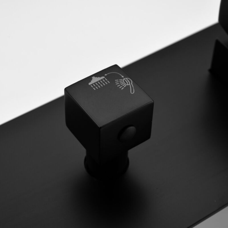 Brass Matte Shower Faucet Set with Rainfall Shower Head and Handheld Sprayer