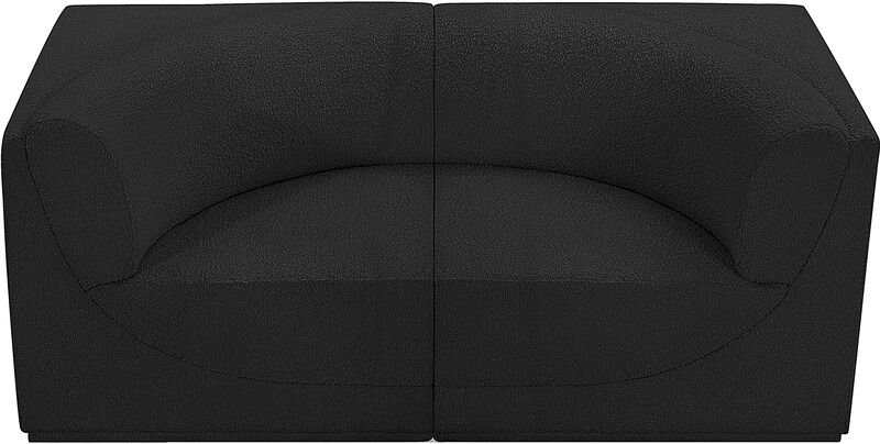 Meridian Furniture Ollie Black Boucle Fabric Modular Sofa