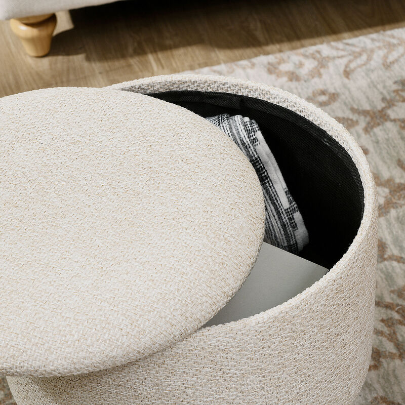 Hivvago Hidden Storage Ottoman Stool for Bedroom or Living Room image number 7