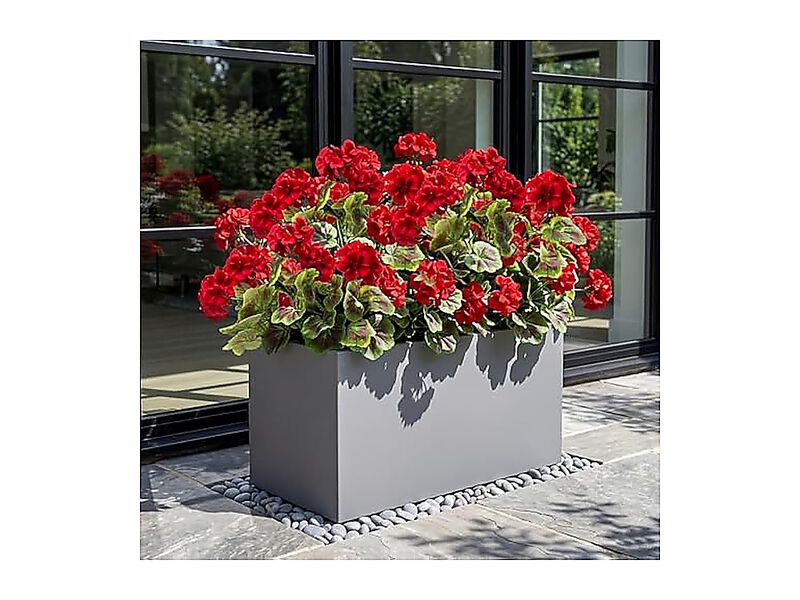 8 Pack Artificial Geranium Plant Realistic Silk Flowers Outside UV Resistant image number 3