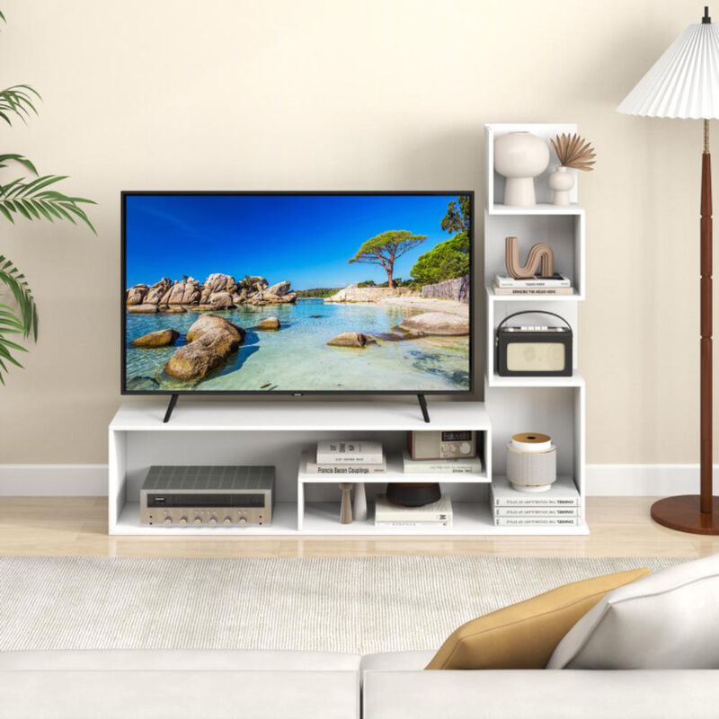 Hivvago Cube TV Stand for TVs up to 50 Inch Media Console Table with Storage Shelves