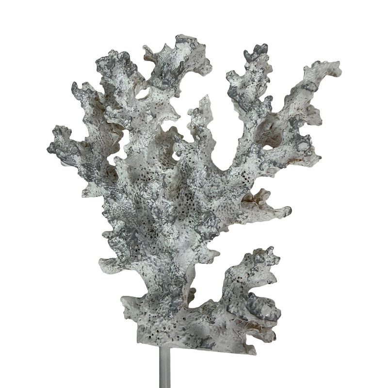Decorative Coral Wall Hook White Silver 725 In Resin Metal Key Hook image number 3