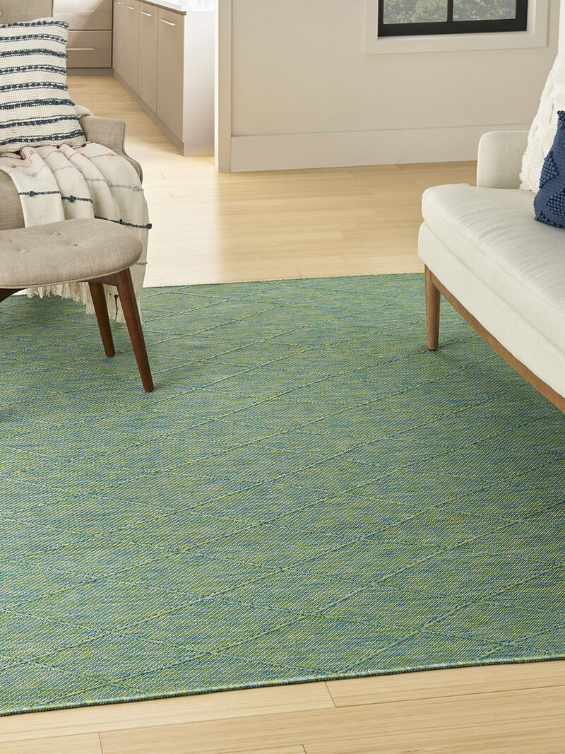 Washable Solutions WSL01 Blue/Green 6' x 9' Rug