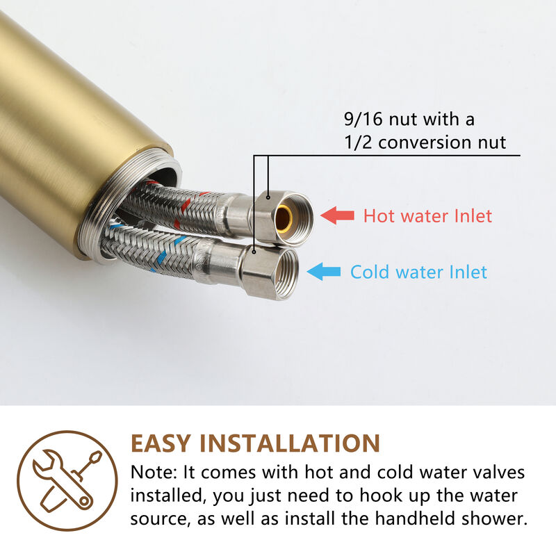 Mondawe Single-Handle Modern Floor Mount Freestanding Bathtub Faucet with Handheld Shower