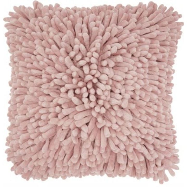 Homezia 20" Pale Pink Soft Nubby Shag Throw Pillow