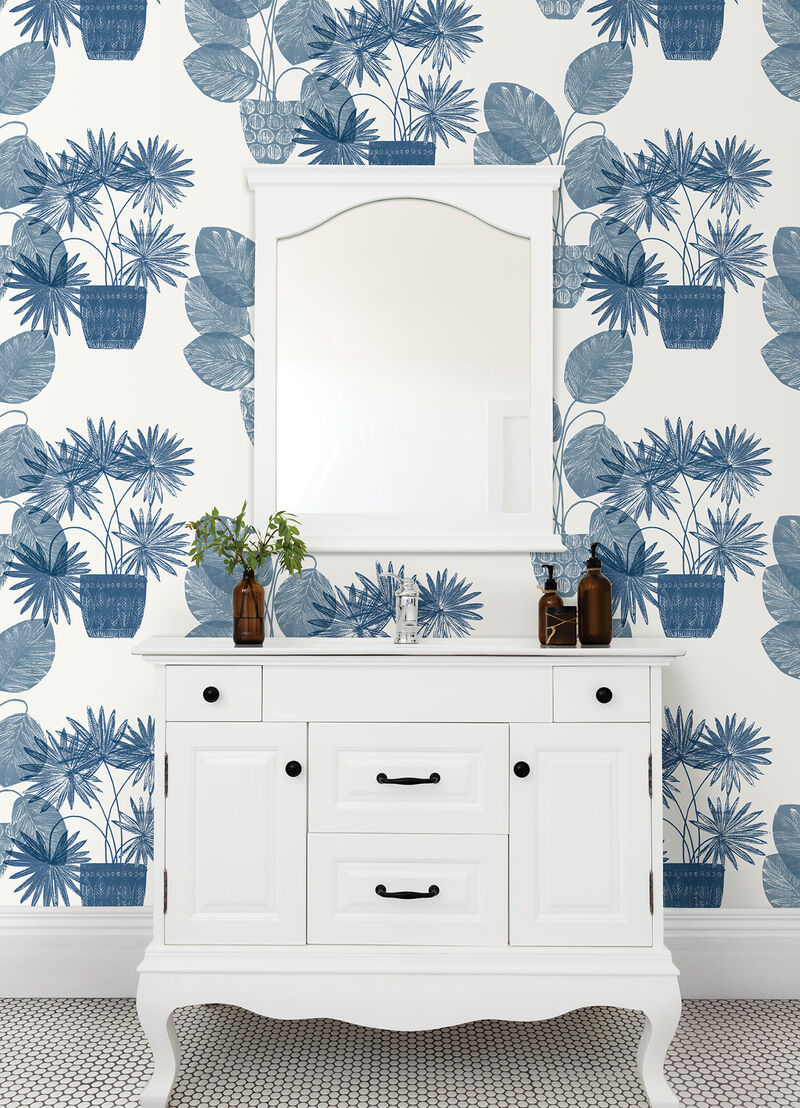 Aida Blue Potted Plant Wallpaper image number 2