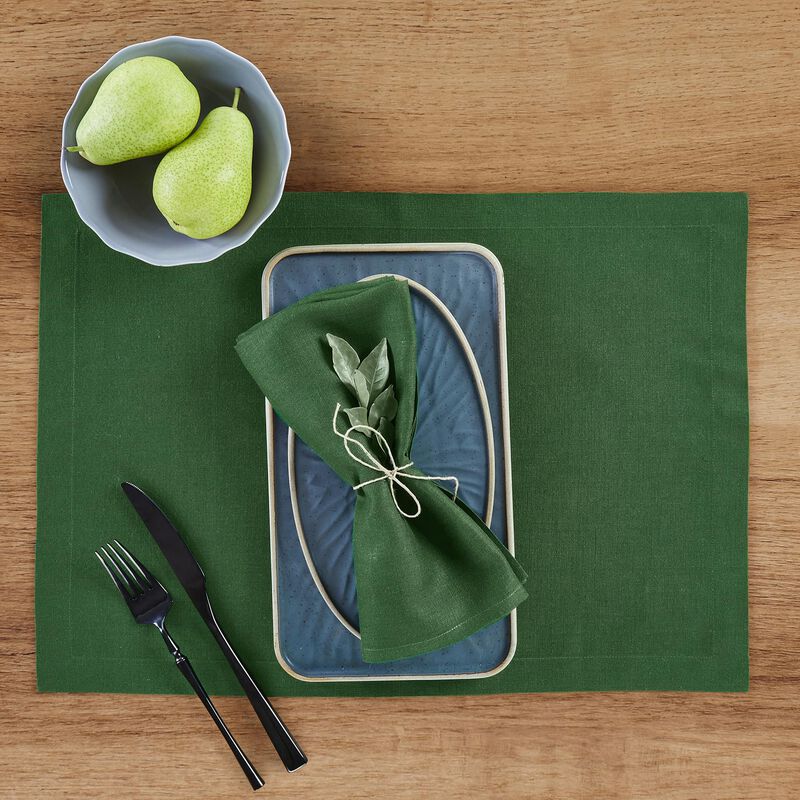 Solino Home 100% Pure Linen Placemats 14 x 19 Inch Set of 4 - Fete