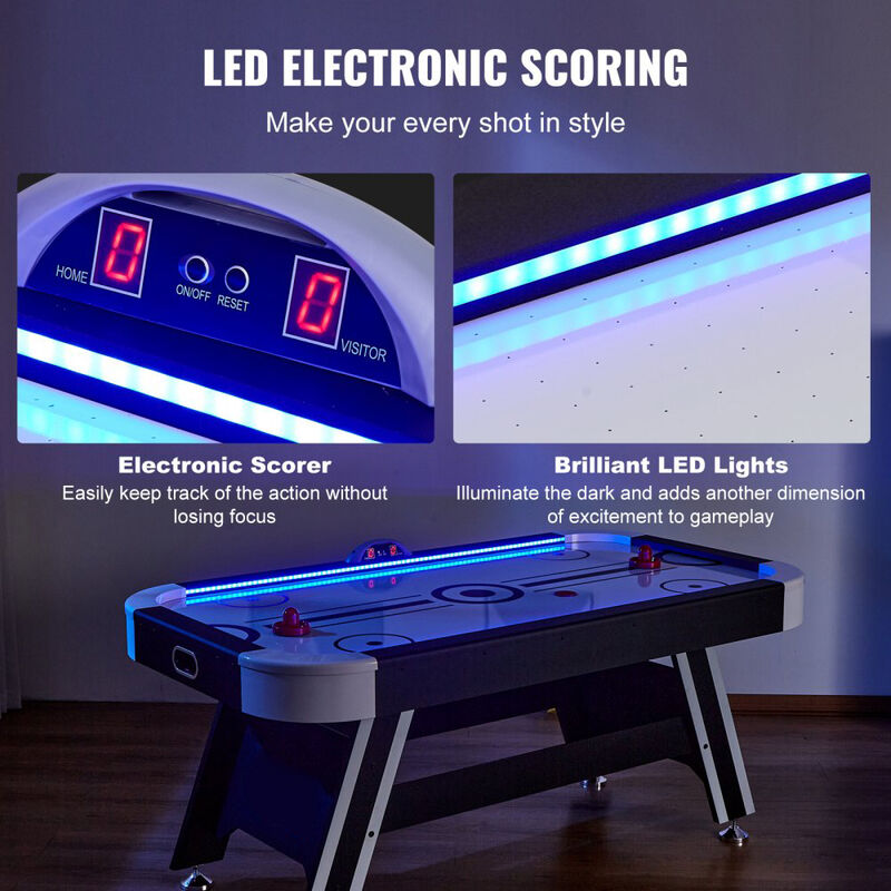 72in Air Powered Hockey Table with Electronic Scoring and LED Display image number 6