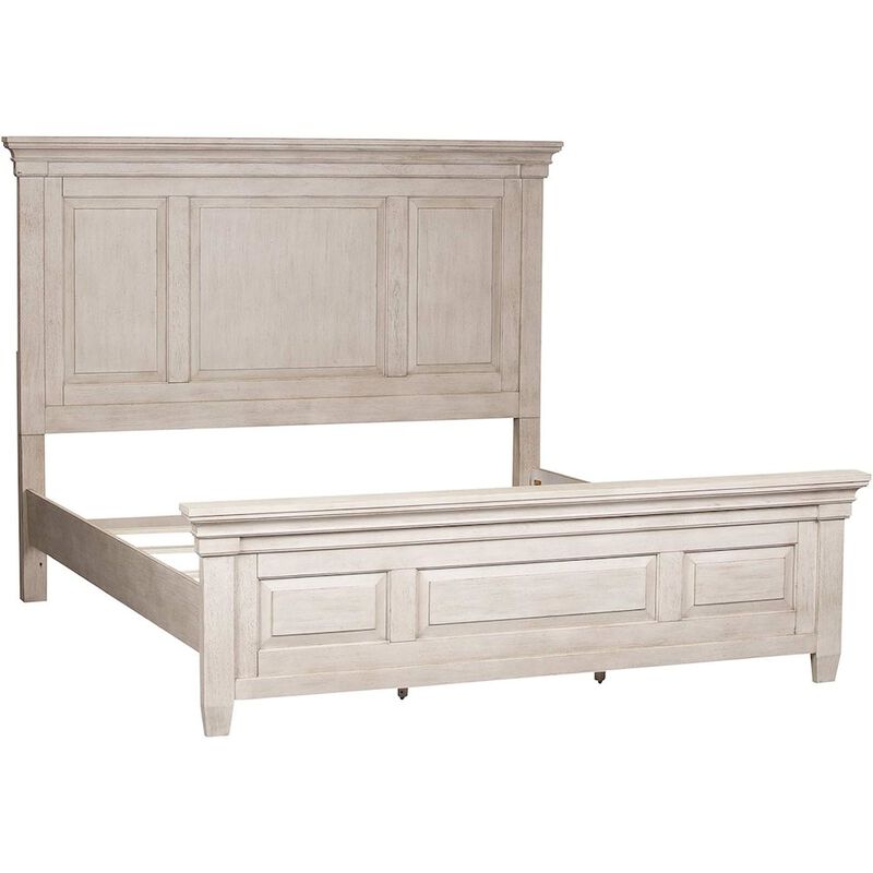 Liberty Furniture Heartland King Panel Headboard in Antique White w/ Tobacco Top image number 0