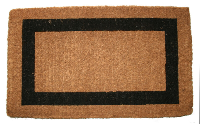 HomeRoots 36" X 60" Brown and Black Coir Outdoor Door Mat image number 0