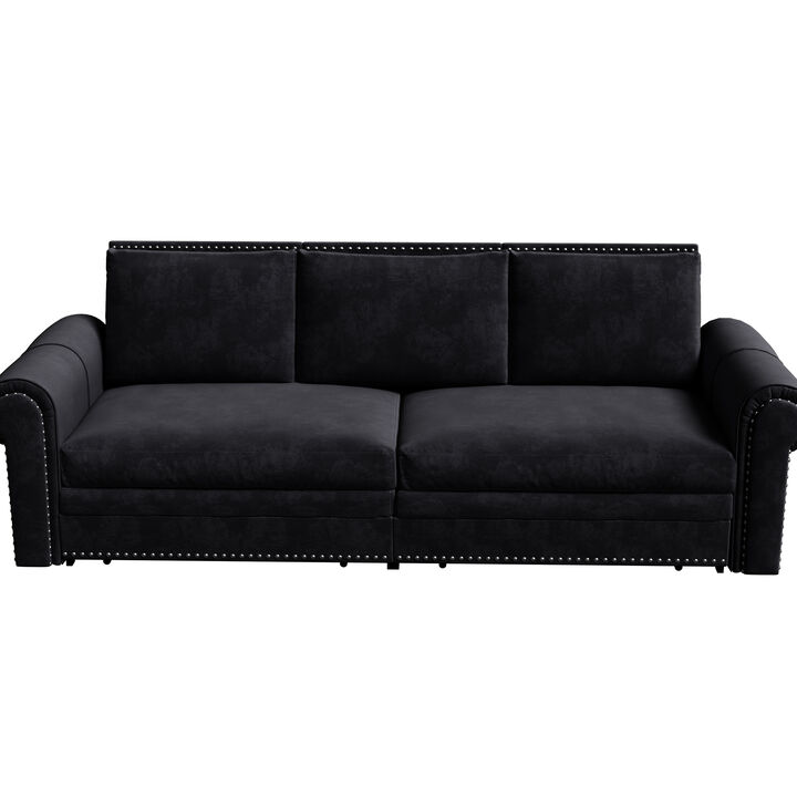 Merax Convertible Retro Velvet Sleeper Sofa Bed