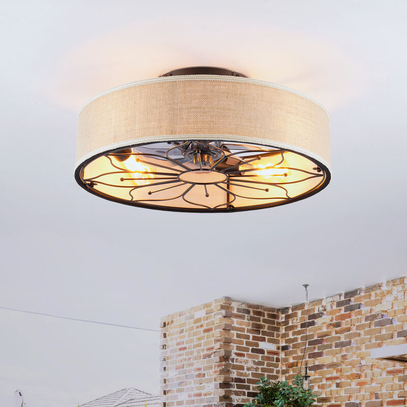 ELEMENT ACE 20 Inch Lotus Design Fabric Bladeless Ceiling Fan With Remote Control Reversible Rotation 6 Speed Settings Quiet Operation Ideal For Living Room Bedroom Kitchen Dining Room Hallway image number 1
