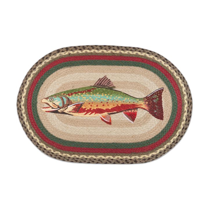 Earth Rugs Op-244 Trout Oval Patch 20 X 30