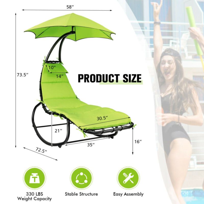 Hammock Swing Lounger Chair with Shade Canopy