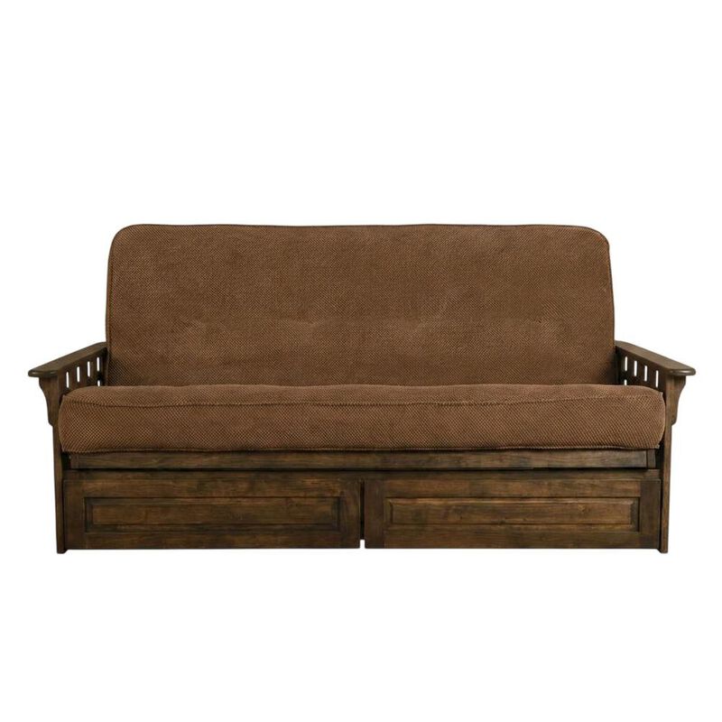 Tucson Frame-Rustic Walnut Finish-Marmont Mocha Mattress-Storage Drawers image number 3
