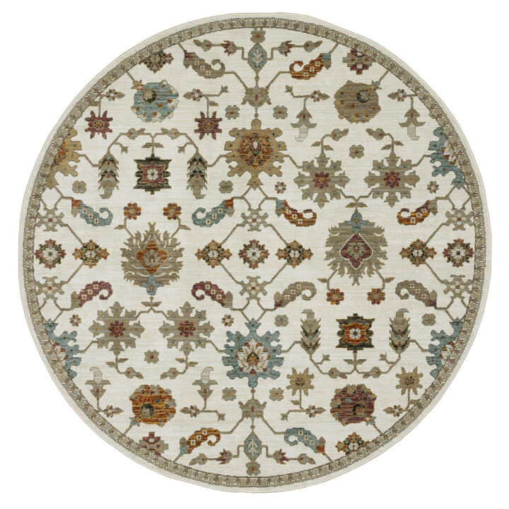 HomeRoots Oriental Round Rug