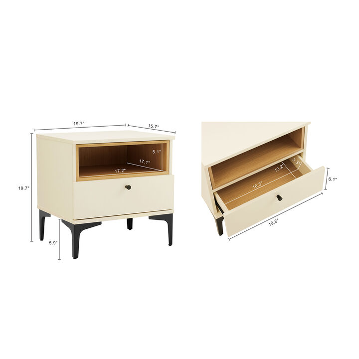 Amara Cream Nightstands (Set of 2)