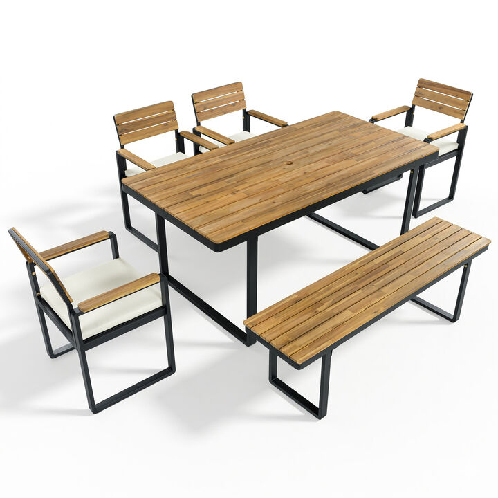Fajut 6-Piece Outdoor Dining Set