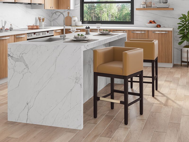 Kingsley Tan Counter Stools (Set of 3)