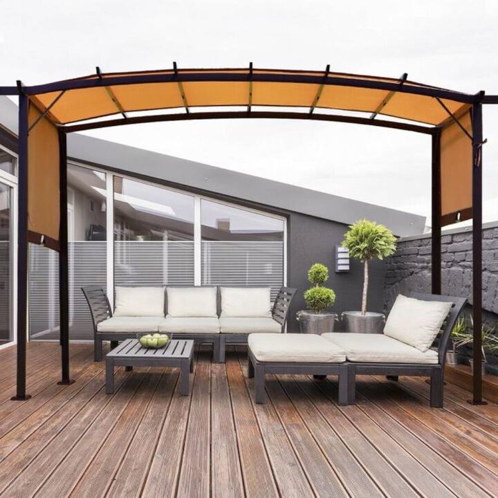 Hivvago 12 ft x 9 ft Steel Outdoor Pergola Gazebo Canopy Sun Shelter