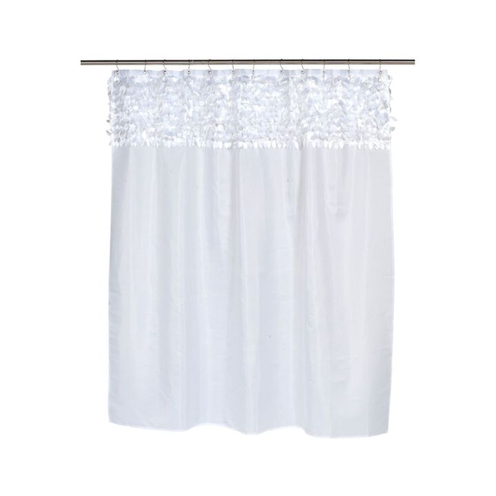 Carnation Home Fashions "Jasmine" Fabric Shower Curtain - Purple 70x72"
