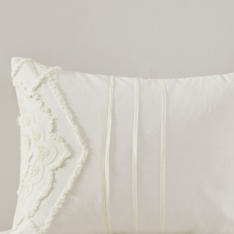 Gracie Mills Dean Chenille Geometric 3-Piece Cotton Comforter Set