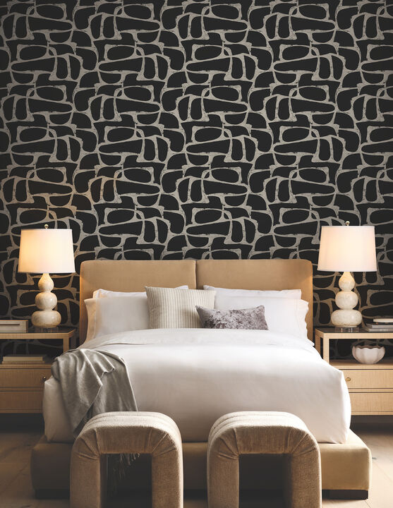 Craftsman Geometric Black Wallpaper