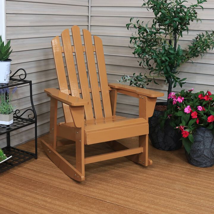 Sunnydaze Classic Wooden Adirondack Rocking Chair - Cedar Finish