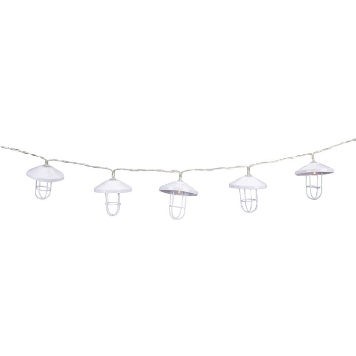 10 B/O LED Warm White Lantern Christmas Lights - 3' Clear Wire