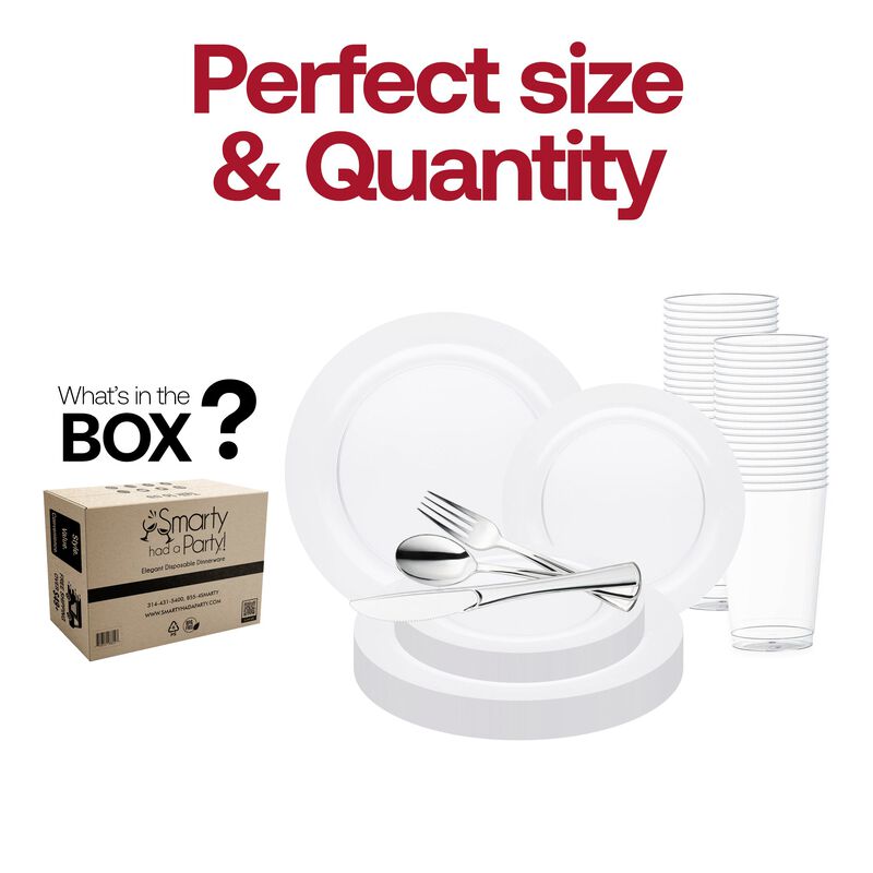 Clear Economy Round Plastic Wedding Value Set (60 Sets) image number 3