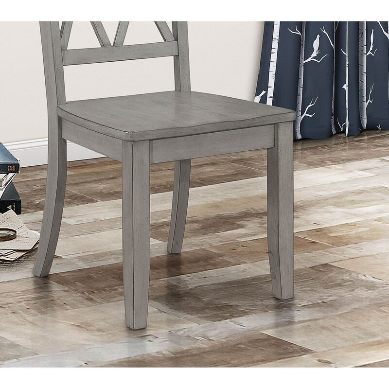 Streamdale Transitional Gray Side Chairs Set, Double-X Design image number 3